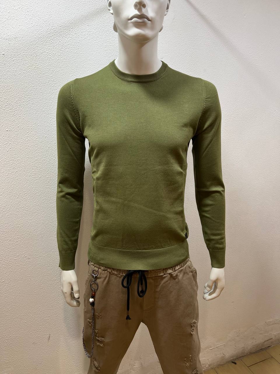 Maglia verde girocollo