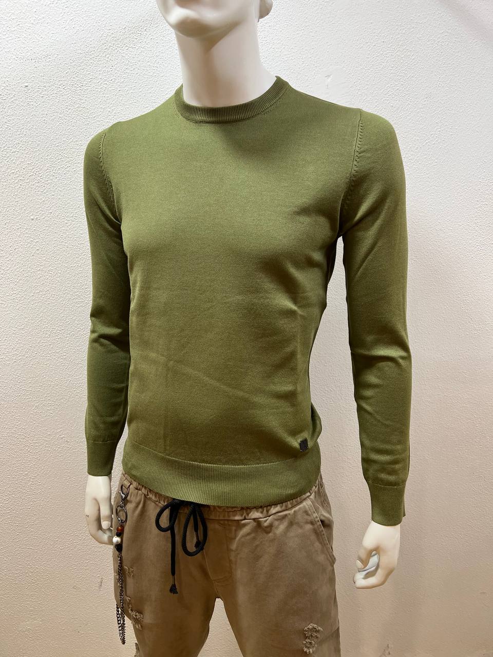 Maglia verde girocollo