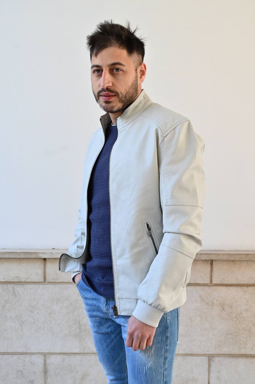 Giubbino ecopelle bianco