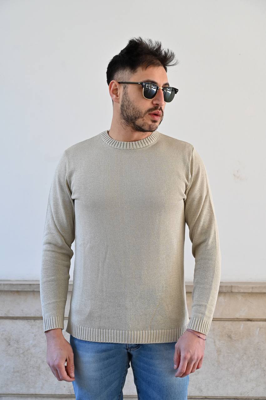 Maglia beige girocollo