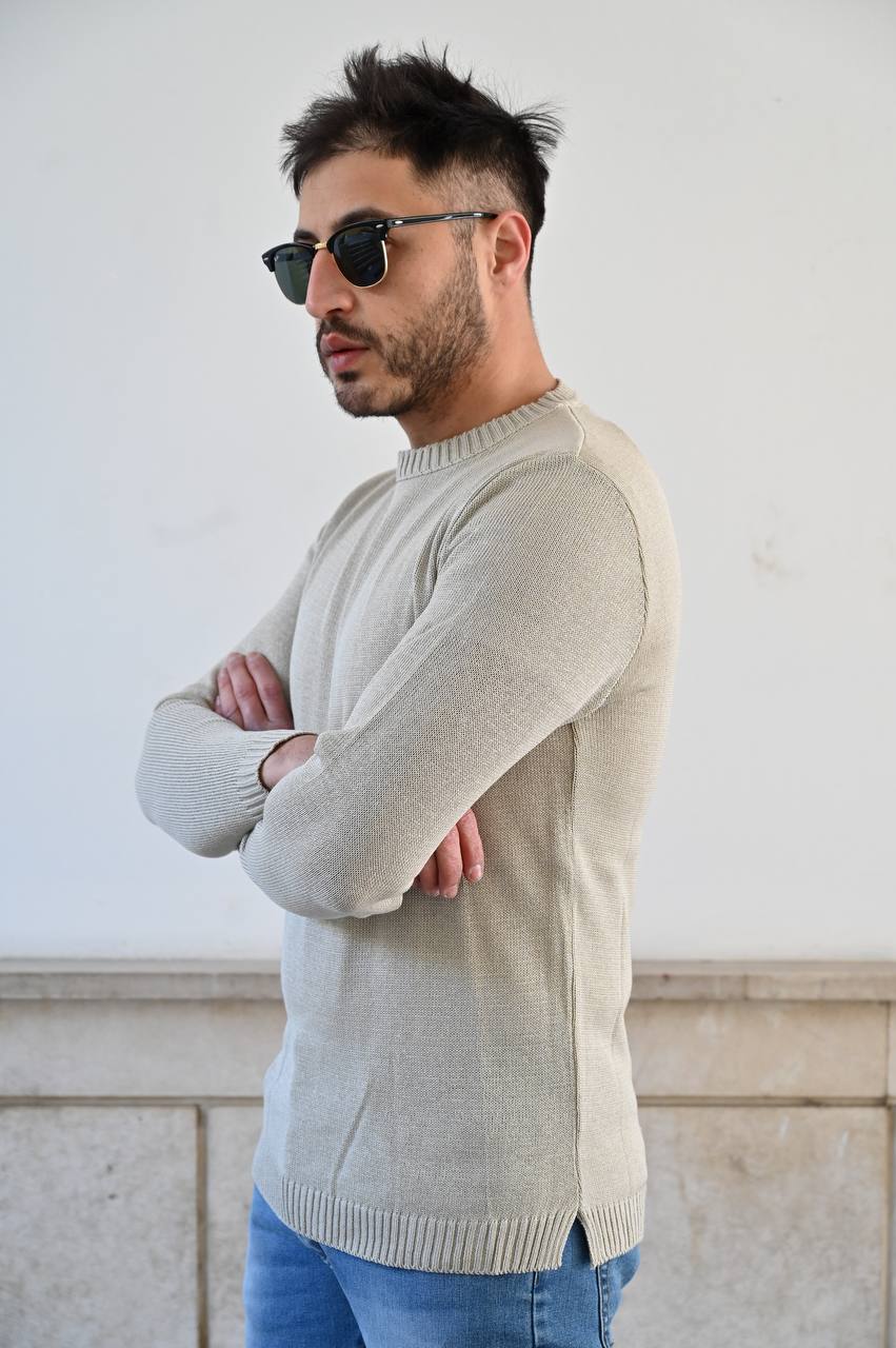 Maglia beige girocollo
