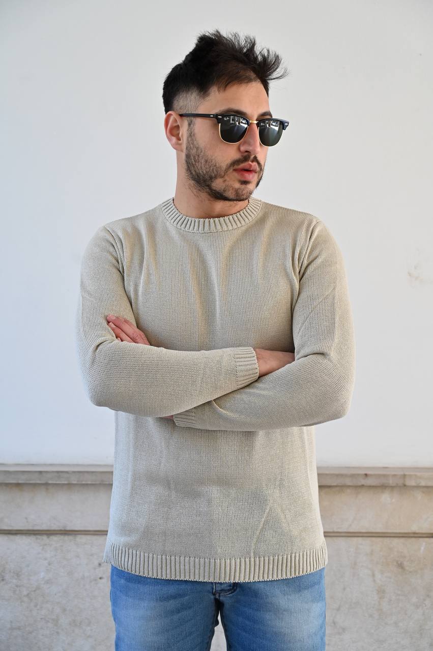 Maglia beige girocollo