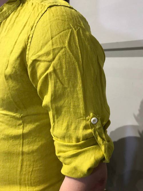 Camicia 100% lino senape