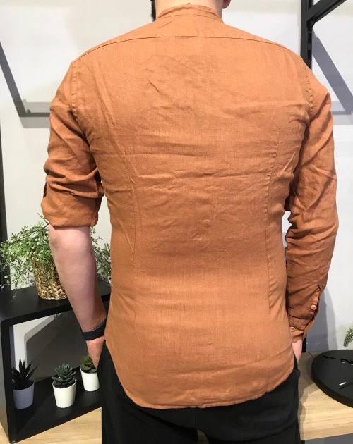 Camicia 100% lino coccio