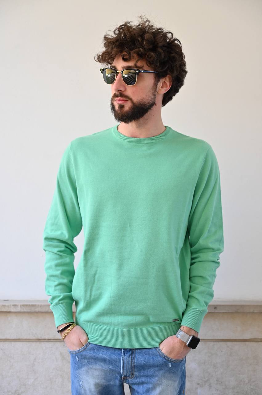 Maglia verde acqua girocollo