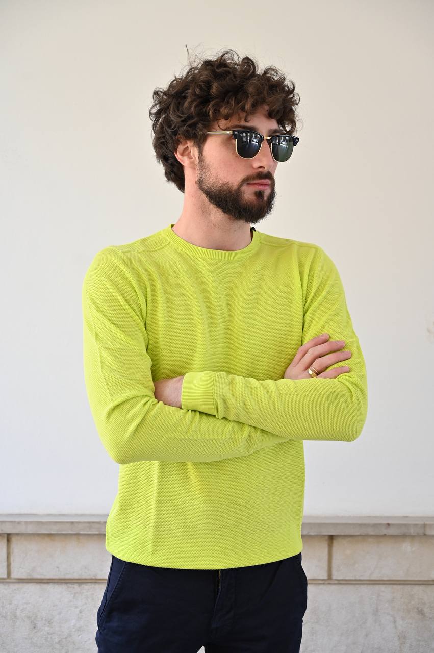 Maglia gialla fluo girocollo