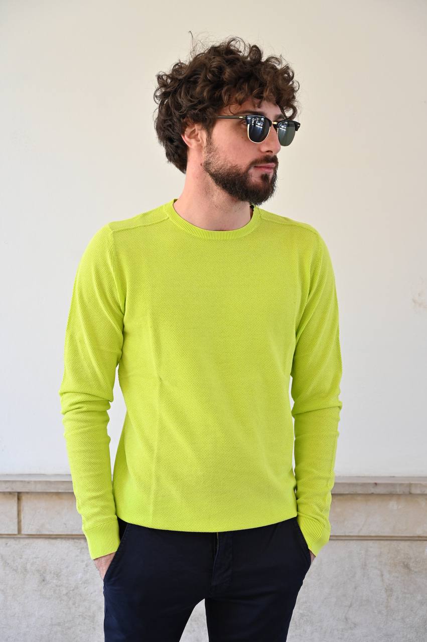 Maglia gialla fluo girocollo