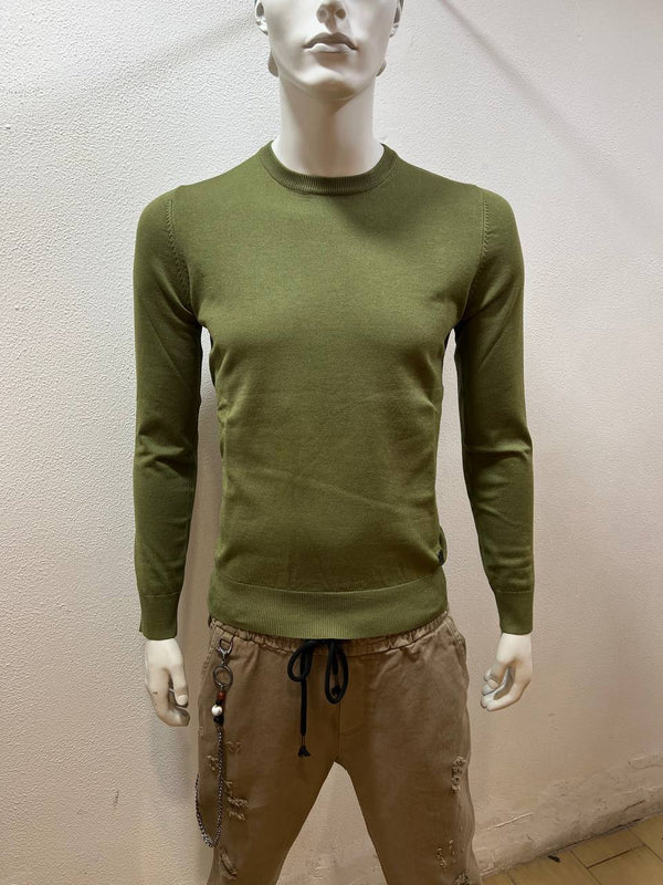 Maglia verde  girocollo