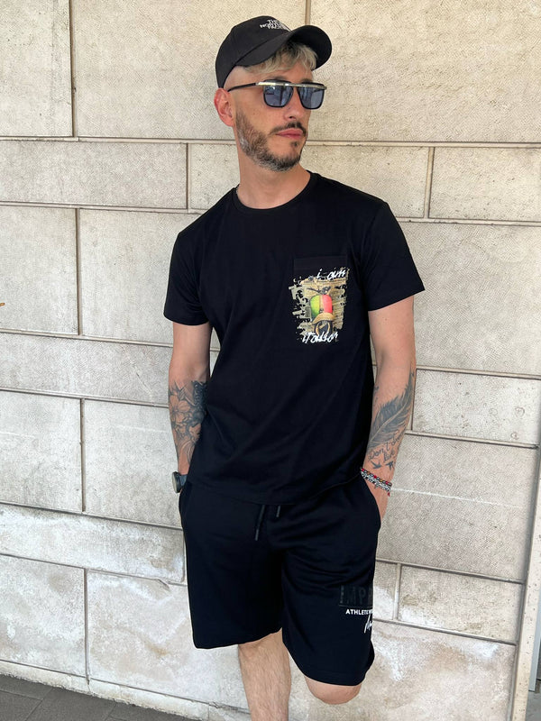 Coordinato nero uomo corto