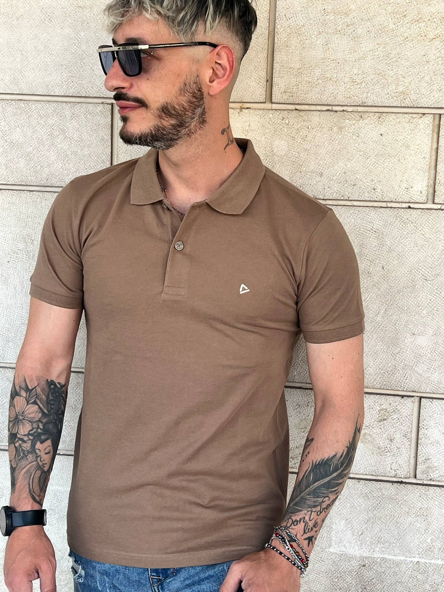 Polo uomo manica corta fango