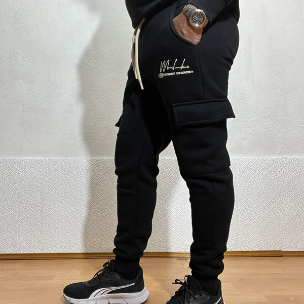 Pantalone tuta uomo cargo nero