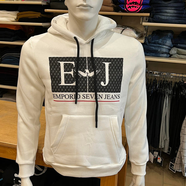 Felpa bianca con cappuccio