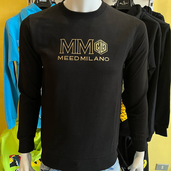 Felpa nera girocollo meed