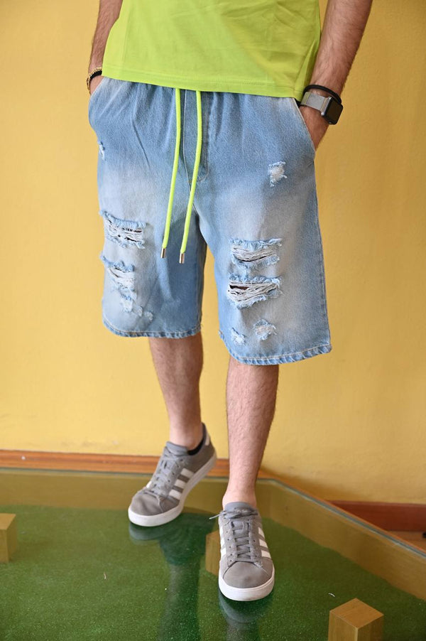 Bermuda jeans cordino giallo