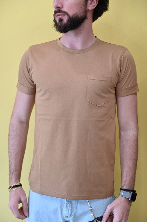 T-shirt basic color sabbia