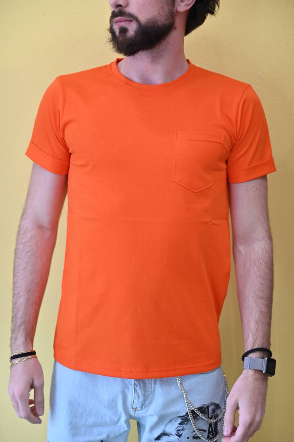 T-shirt basic color arancio