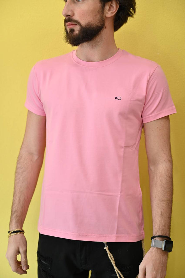 T-shirt basic color rosa